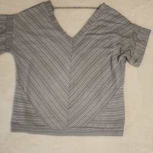 BKE Gray Striped Blouse